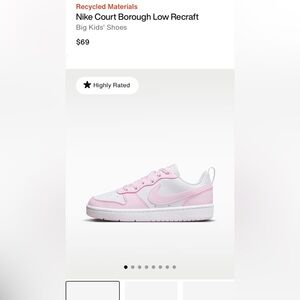 Nike White and Pink Low-Top Sneakers